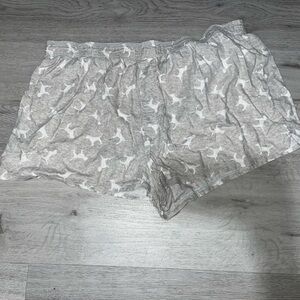Gray Shorts with White Dog Pattern